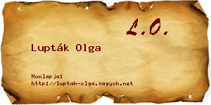 Lupták Olga névjegykártya